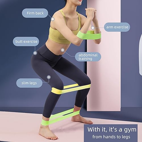 Miniatura 3 de WTGID Bandas de resistencia, bandas multifuncionales para ejercicios de fitness, bandas elásticas de piernas y caderas, bandas elásticas de pilates,
