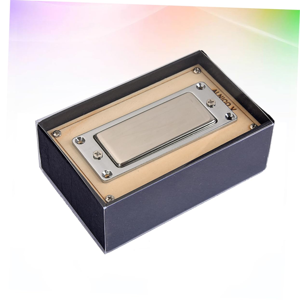Kleiner Humbucker Tonabnehmer mit Kupferkappe für E-gitarren Silber | 2-adriges Anschlusskabel, Gewachst Vergossen, Klassische Warme Klangfarbe, 2-adrige Ausführung