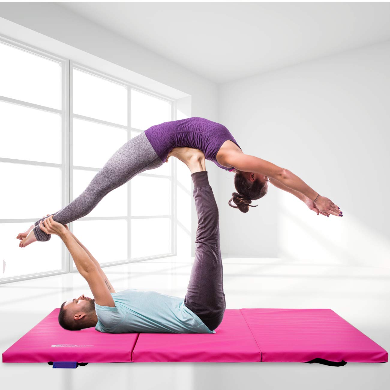 EYEPOWER Esterilla plegable para el hogar - Esterilla de gimnasia gruesa - Esterilla de suelo blando acrobacia, esterilla de yoga, colchoneta de gimnasia, esterilla gruesa para yoga, gimnasia, esteras
