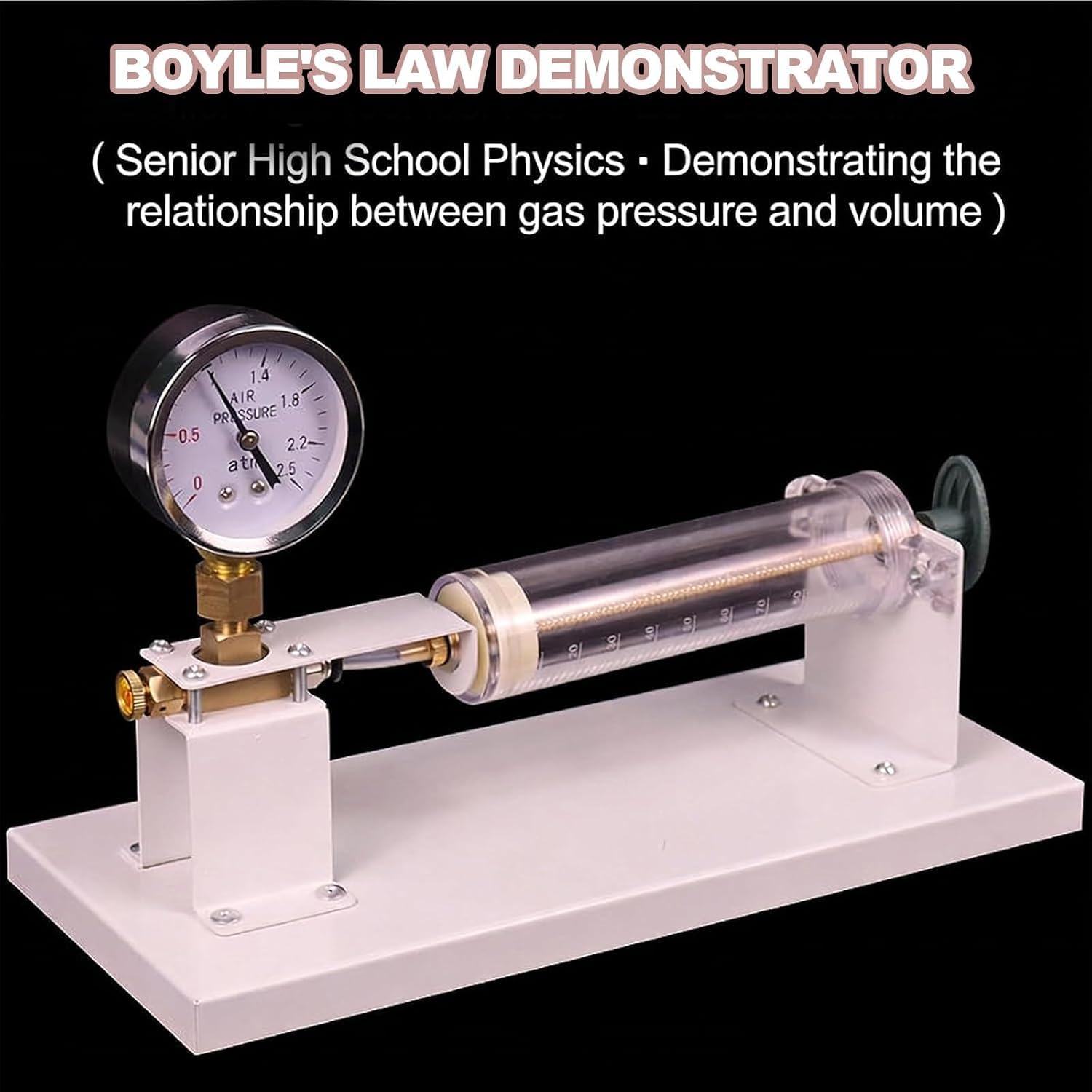 Kit Dimostrativo Per La Legge Di Boyle, Kit Professionale Per Esperimenti Di Fisica Con Manometro Da 2,5 Atm, Doppia Scala, Per Laboratori Di Scuole Superiori E Università, Ideale Per