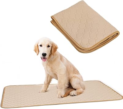 Amazon Rantow 洗濯機で洗えるおしっこパッド 車 木枠 ベッド ソファでの使用 滑り止めの子犬のトレーニングマット 防水犬用 ベッドマット M 67x50cm ベージュ Rantow 訓練 しつけ用品 通販