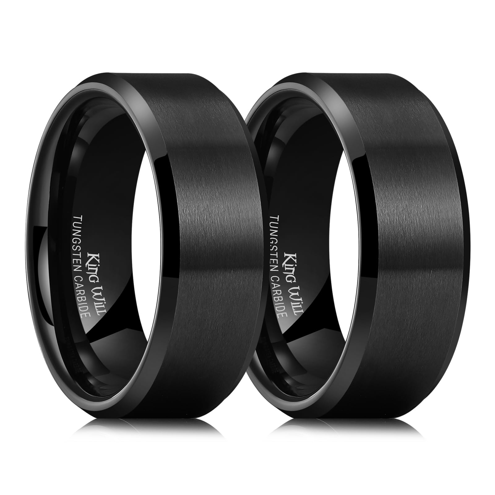 King Will Tungsten Men's Wedding Ring - Available in 6mm to 10mm