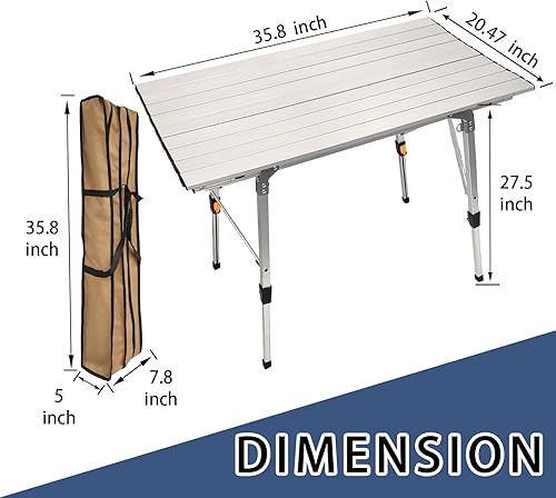 Miniatura 2 de CampLand - Mesa plegable ajustable de aluminio, ligera, multiuso
