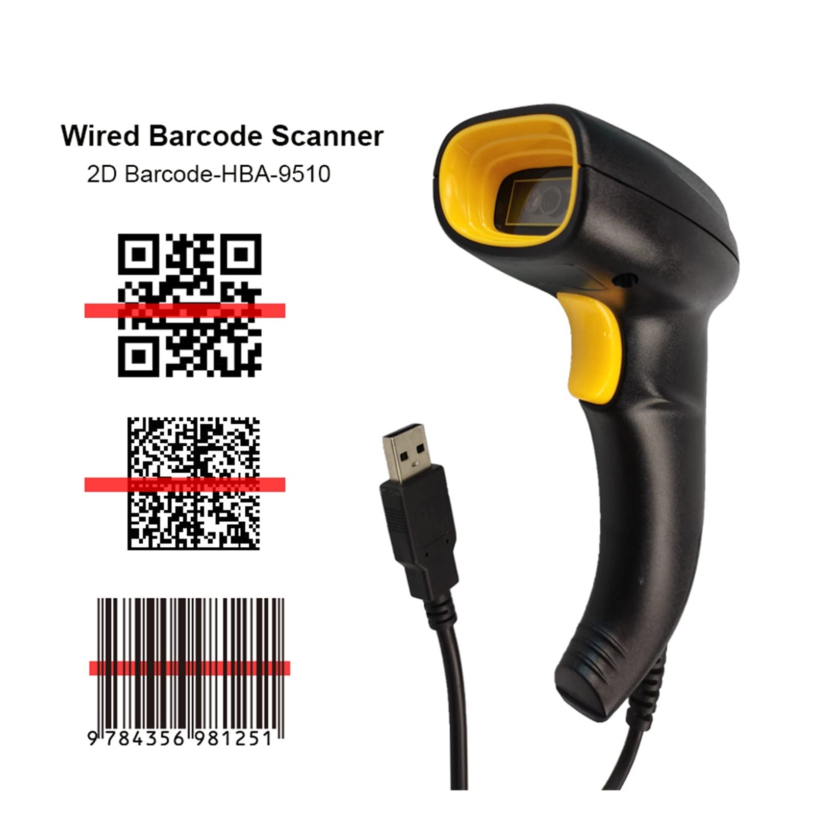 Lettore Barcode, Scanner Di Codici A Barre USB Wireless/cablato Portatile
