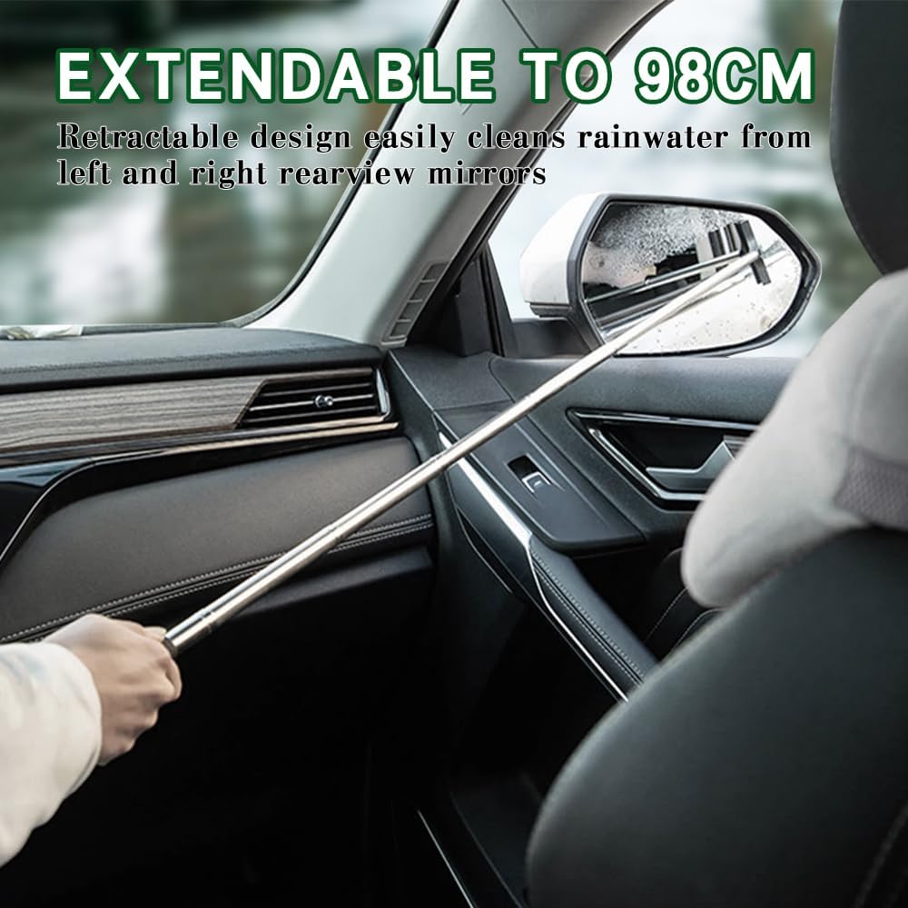 Side Mirror Squeegee, Retractable Car Rearview Mirror Wiper,Portable Car Mirror Squeegee for Rainy Foggy Weather, Universal Car Accessories for All Vehicles