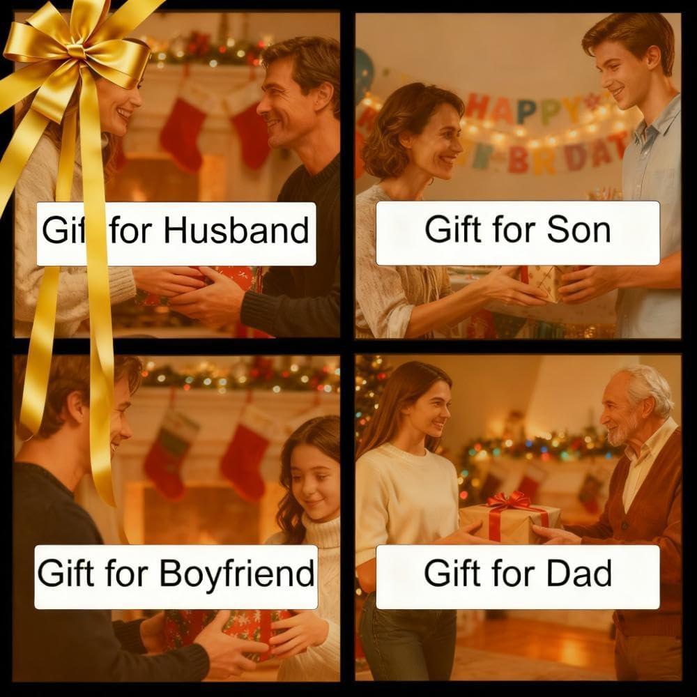 Personalized Customized Wooden Watch for Men Original Engraved Photo Natural Wood Watches with Adjustable Wristband for Birthday Anniversary Present for Husband Dad Son or Boyfriend (Colorful) - Image 3