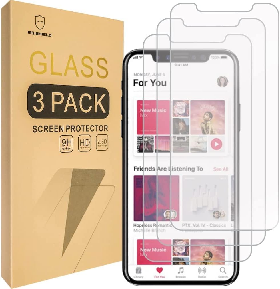 Mr.Shield [3-Pack]- for iPhone Xs Max [Tempered Glass] Screen Protector with Lifetime Replacement