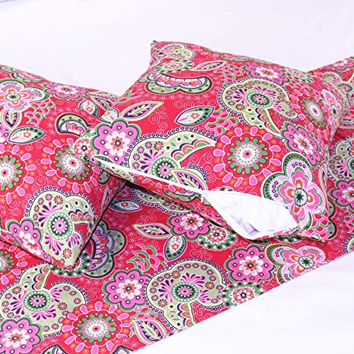 Yih Red Paisley Throw Pillow Covers 18 X 18 Inch, Pack Of 2 Decorative Square Pillow Covers Cushion Case For Sofa Bedroom Car #TOP4