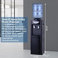 Vista 6 de Dispensador de agua enfriador, dispensador de agua de carga superior para agua caliente y fría, dispensador de agua de 5 galones con cerradura