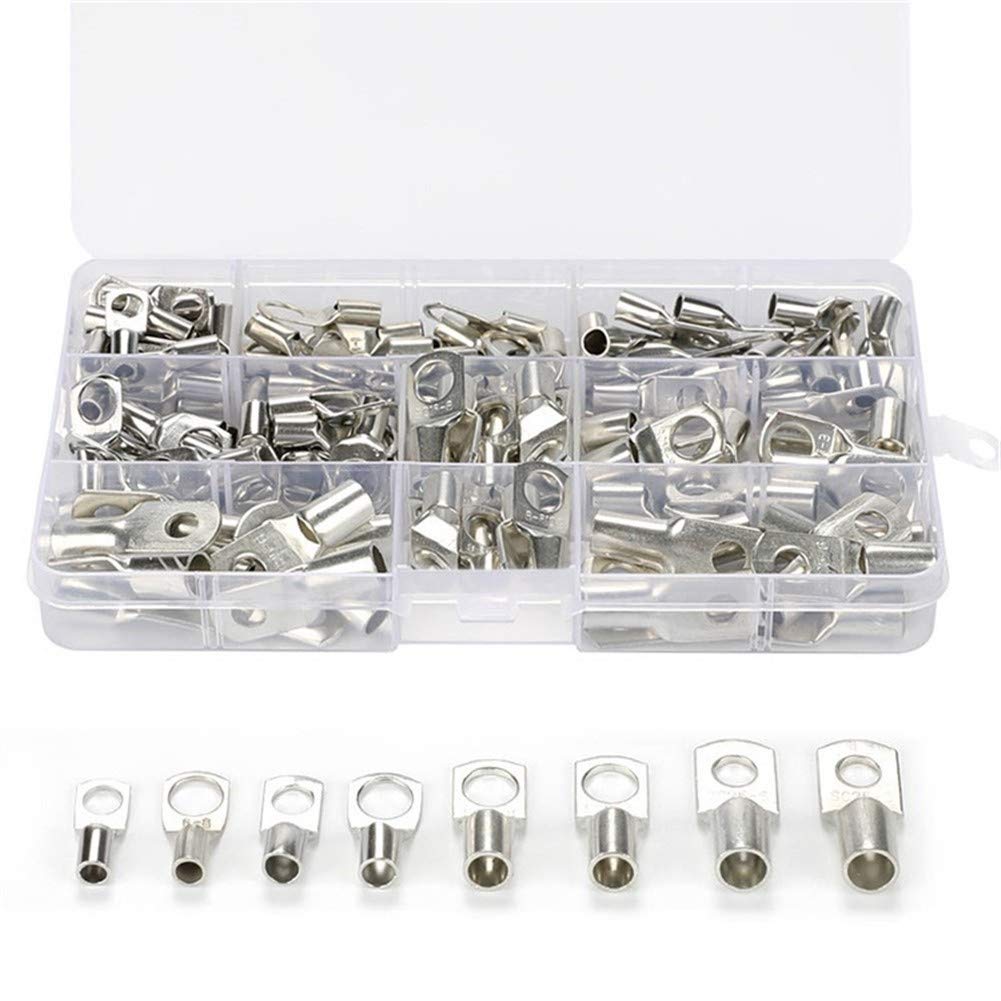 Test Terminals, 100PCS Copper Lug Ring Wire Connectors Bare Cable Electric Crimp Terminal