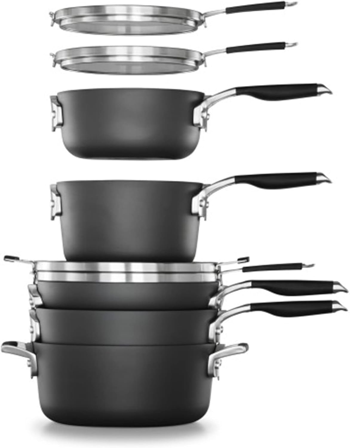 Calphalon 14Piece Space Saving Nonstick Dishwasher & Oven Safe Pots & Pans Cookware