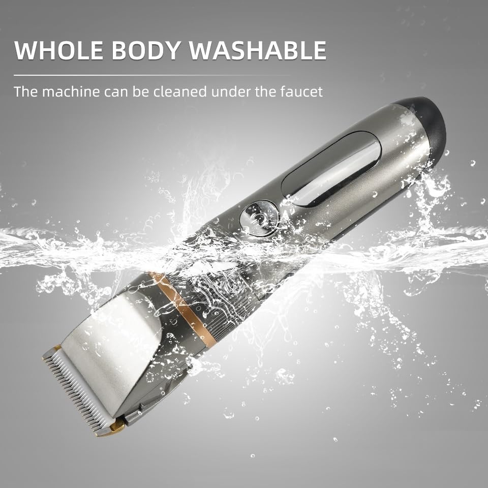 cortapelo, Recortador De Barba Profesional for Hombres, Cortapelos Digitales LED Velocidad Ajustable(Gold)