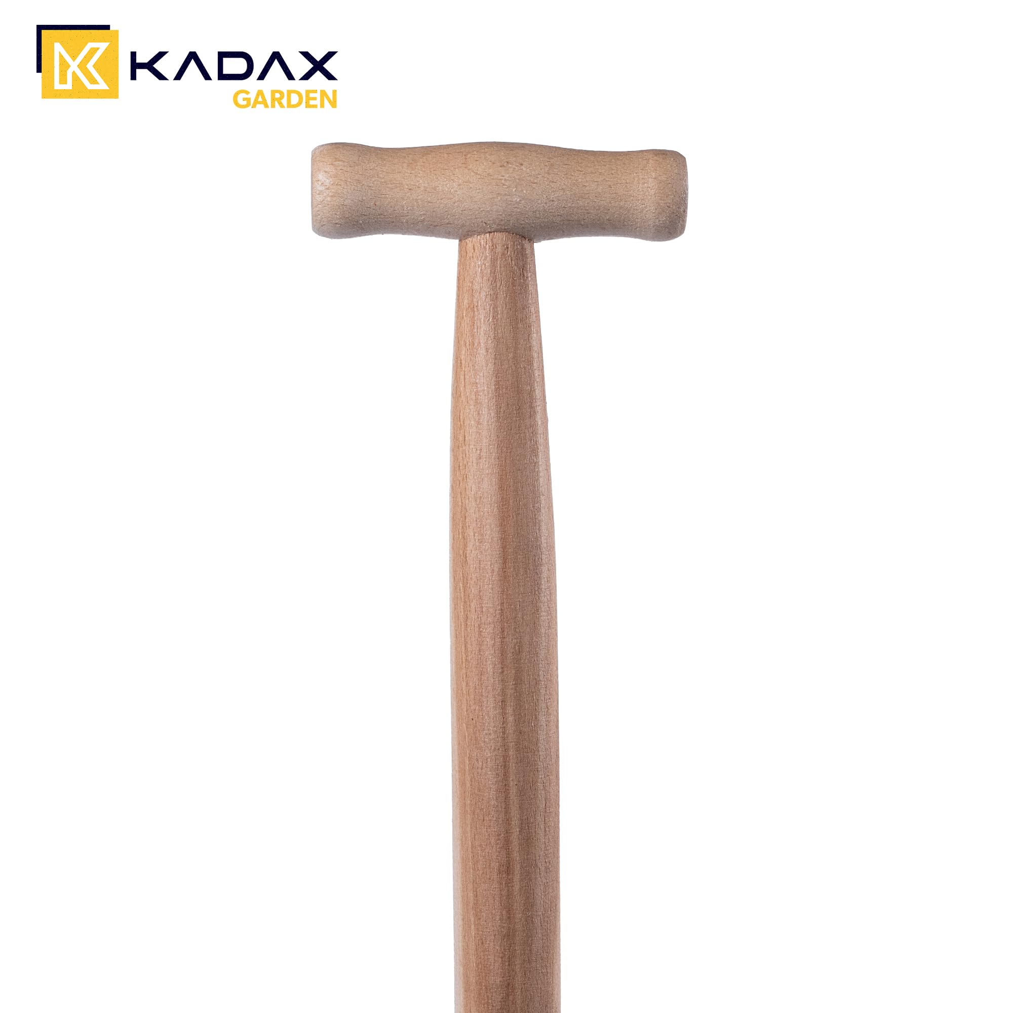 KADAX Rasenkantenstecher mit Langem Holzstiel und Gehärteter Stahlblatt, Gartengerät zur Präzisen Abtrennung von Rasenkanten, Kantenstecher (Mit Stiel)