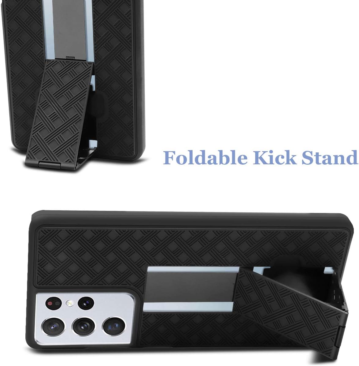 Fingic for Galaxy S21 Ultra Case,Samsung Galaxy S21 Ultra Belt Clip Holster Case Slim Combo Shell with Kickstand Swivel Belt Clip Holster Rugged Protective Cover for Samsung Galaxy S21 Ultra 6.8"Black