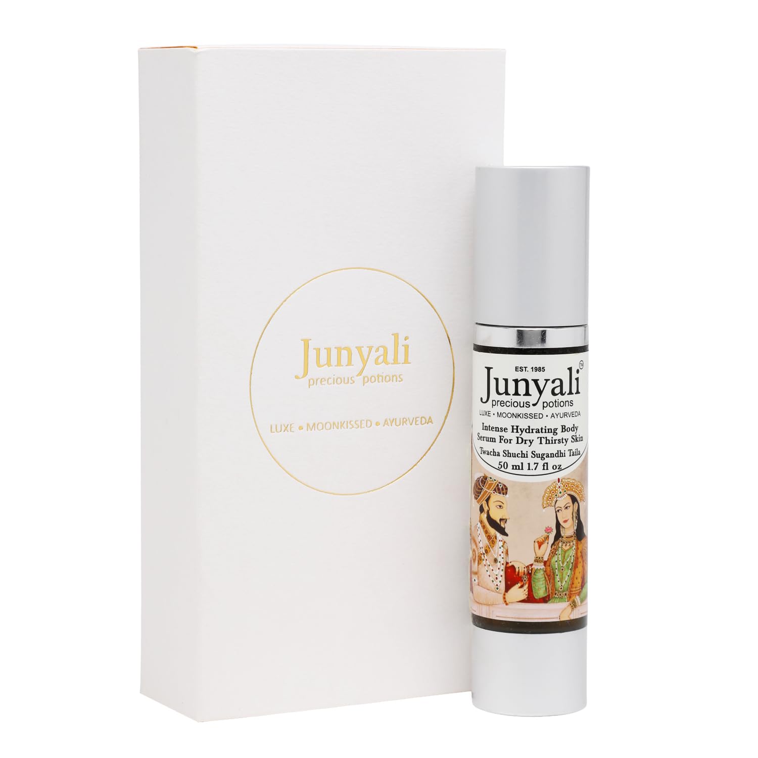 Junyali Twacha Shuchi Sugandhi Taila - 50ml Intense Hydrating Body Serum Ayurvedic Blend with Rose, Neroli & Sandalwood Oils - Locks in Moisture, Reduces Fine Lines & Wrinkles - Vegan 2
