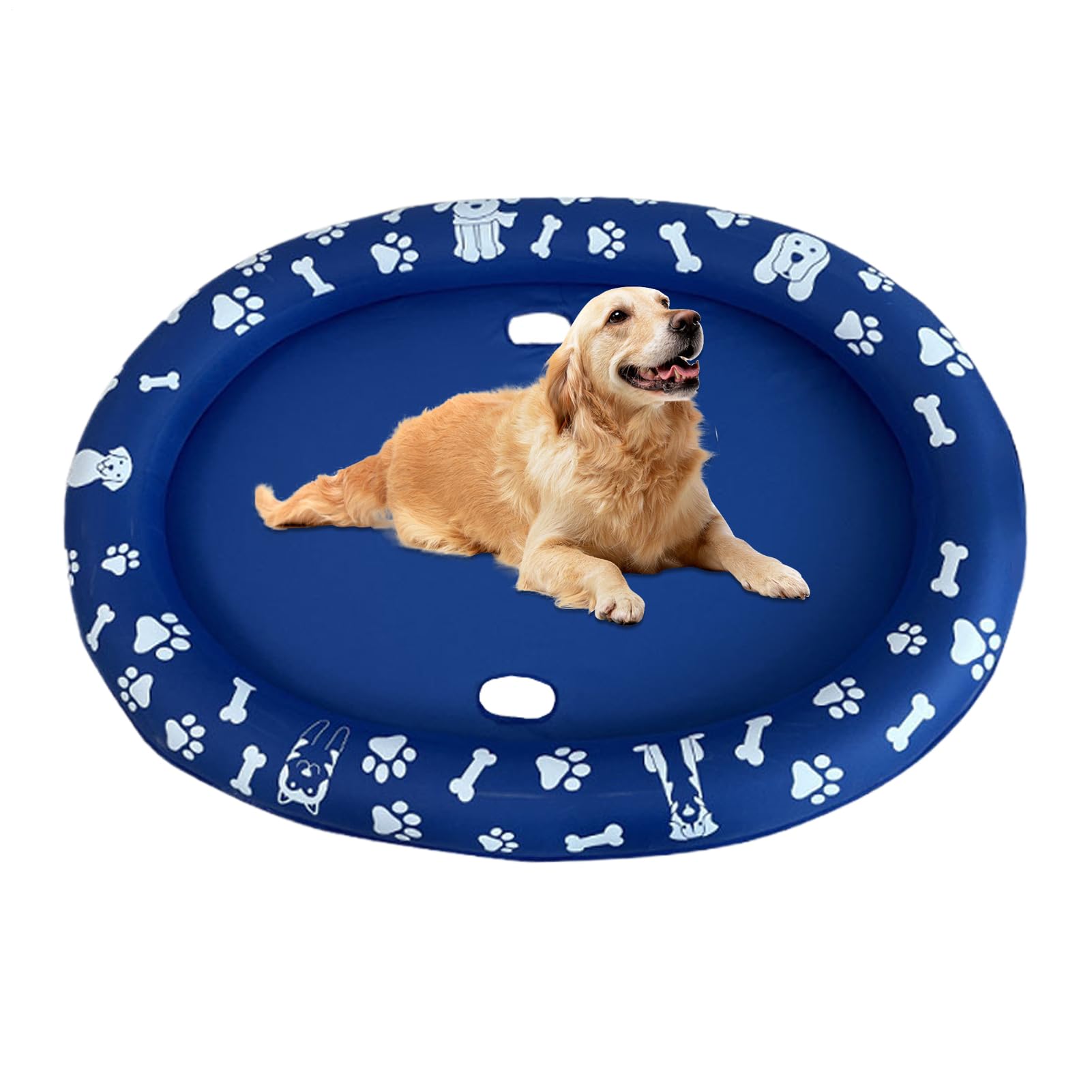 Bañera Canina Balsa Flotante Inflable Plegable Antideslizante | Ducha Para Perros Patio Lago Flotante Río Tubing Accesorio Kayak Cachorro Entrenamiento Juego Agua Infantil Playa
