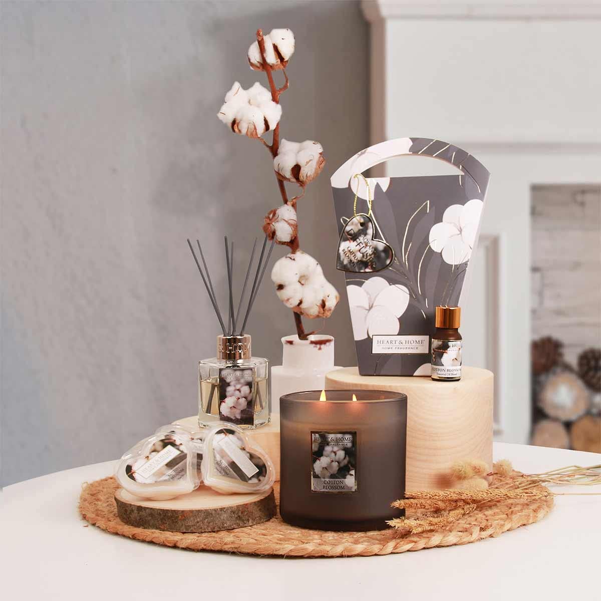 Heart & Home Large Jar Scented Candle 320 g - 75 h Cotton Flower - Image 3