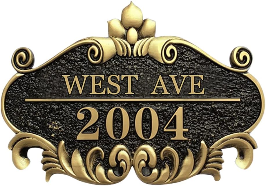 Personalized House Address Sign, Vintage Engraved House Number Plaque Acrylic European Mailbox Sign Customized Hotel Room Number Plate Self-adhesive Door Tablet for Hotel Office Restaurant