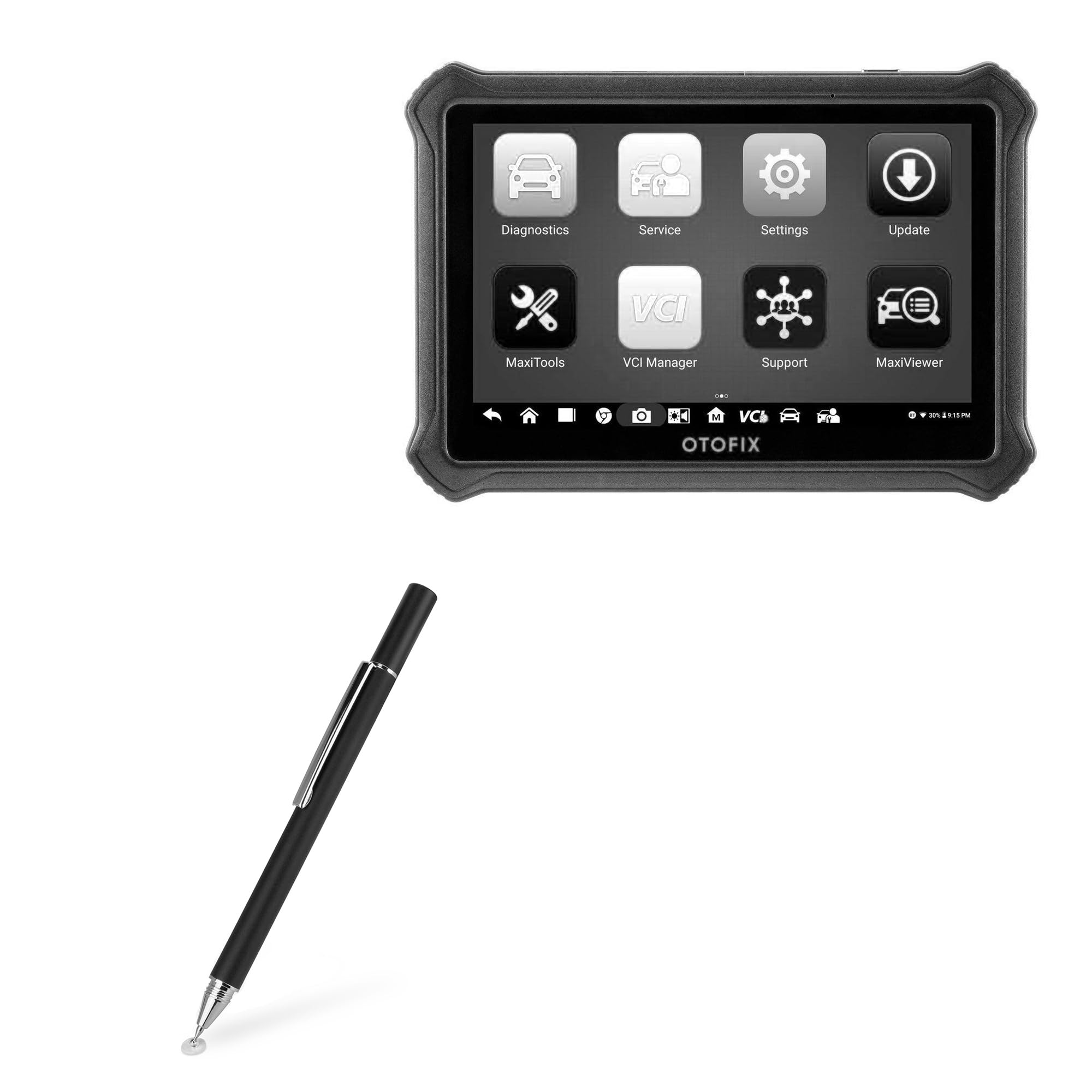 BoxWave Stylus Pen Compatible with Otofix D1 Lite Diagnostic Tablet - FineTouch Capacitive Stylus, Super Precise Stylus Pen - Jet Black