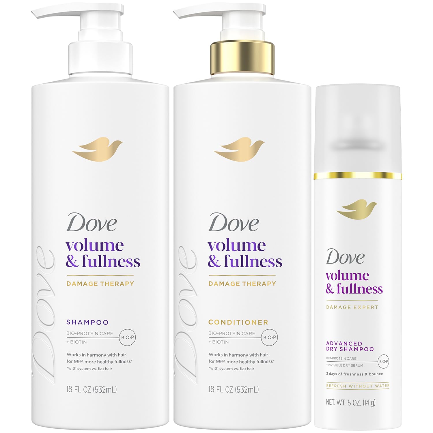 Amazon.com : Dove Shampoo and Conditioner Set, Volume & Fullness +