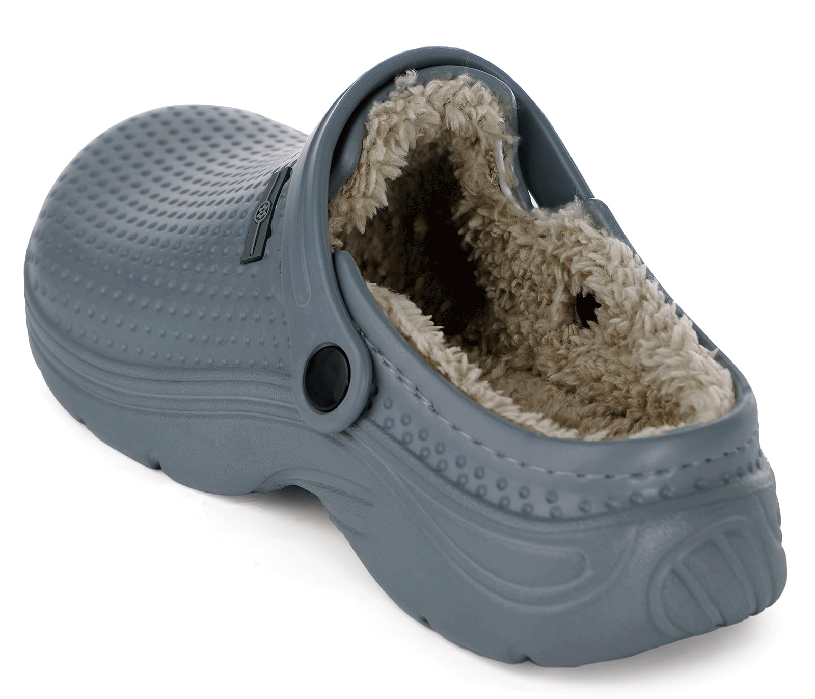 Damen Herren Clogs mit Pelzfutter, wasserdicht, Gartenschuhe, Winter, warmes Fleecefutter, flauschig, Hausschuhe, Hausschuhe, für drinnen und draußen