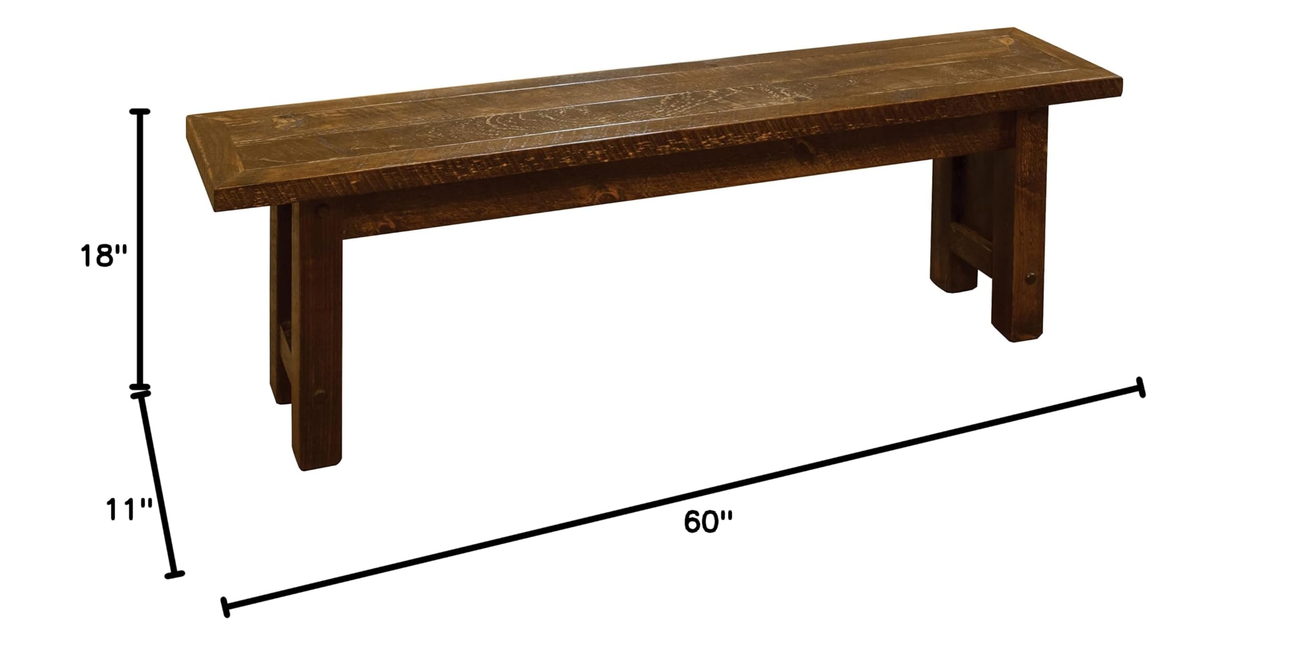 Farmhouse Timber Peg 5' Dining Bench, Early American Stain