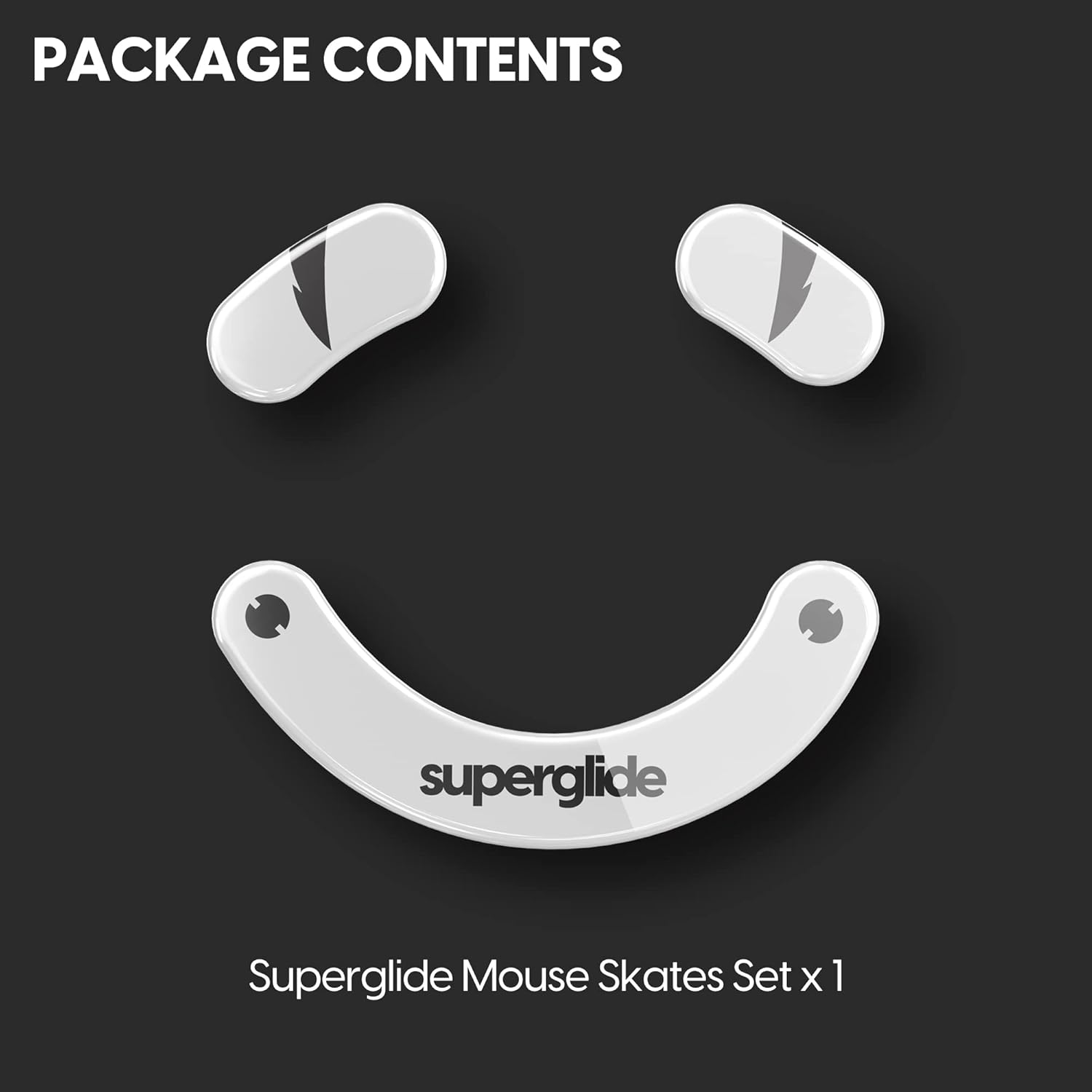 Superglide Glass Mouse Skates - Super Smooth Glide, Polished Round Edge, Super Fast Gaming Mouse Feet with Durable Sole for Razer Deathadder v3 Pro (Type-S, White)