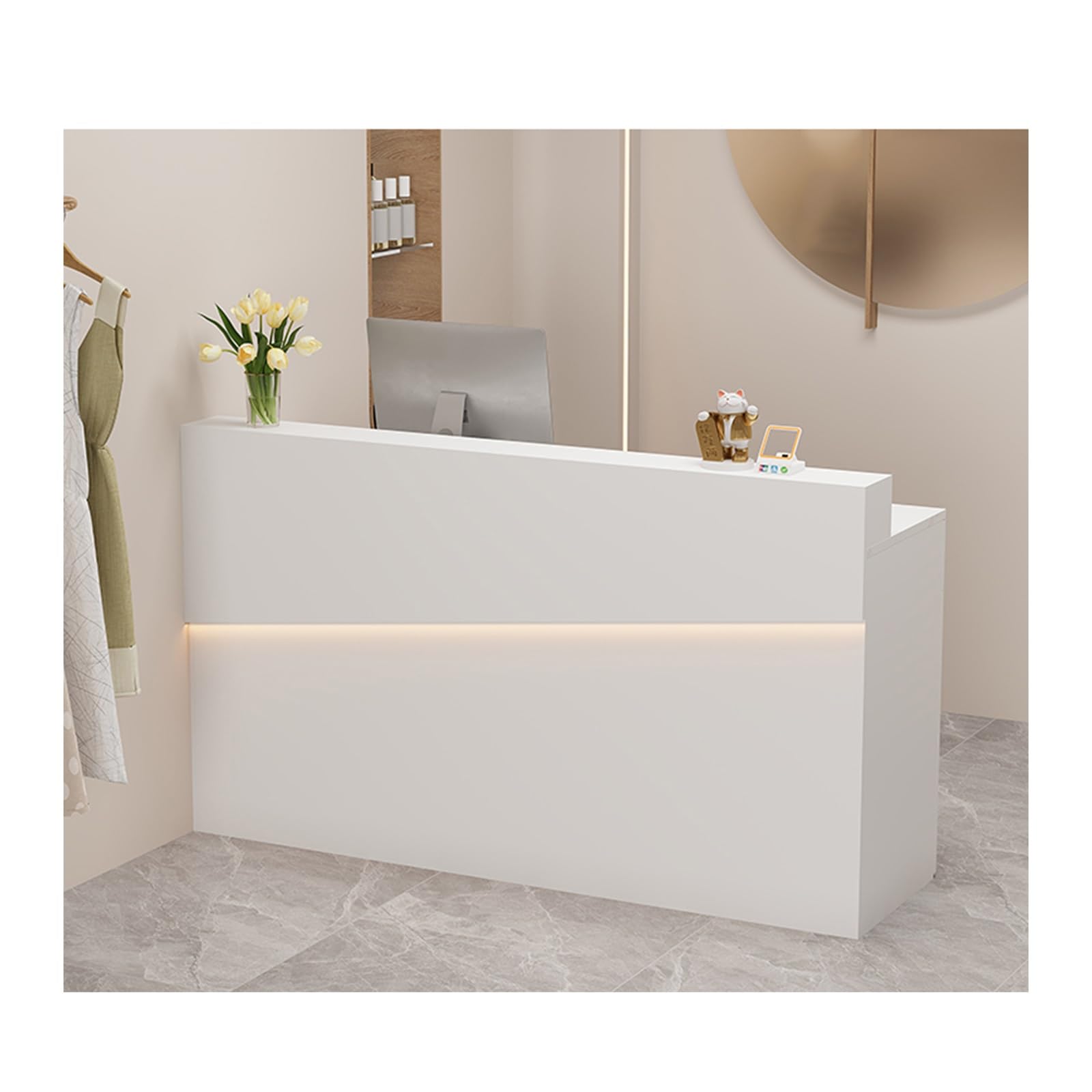 Moderno e compatto banco di ricezione salvaspazio per ufficio per salone di bellezza elegante hall cassa mobili altezza 120 cm/47 pollici perfetto per piccoli spazi