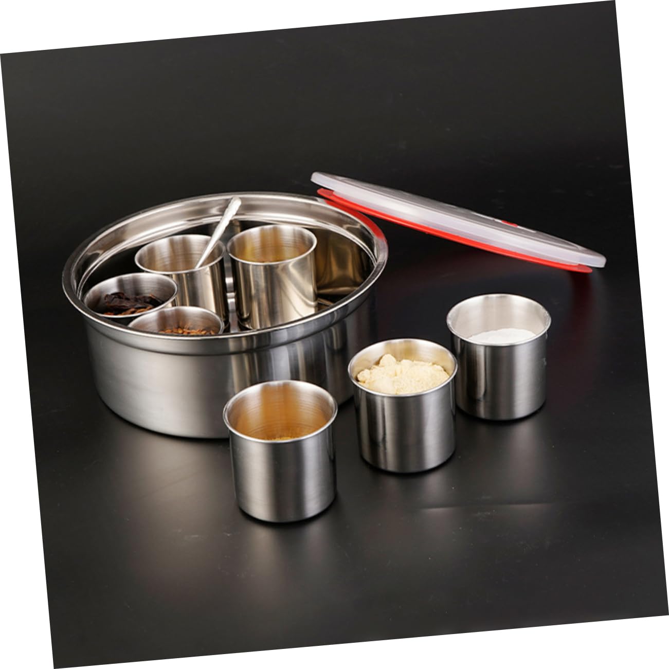 Récipient à Épices Acier Inoxydable Boîte à Épices Pour Cuisine Pots à Condiments Avec Capacité