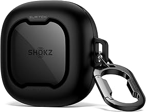 SURITCH Case Compatible with Shokz OpenFit 2/OpenFit 2+, Magnetic Anti-Shock Protective Cover for Headphones with Cleaning Kit and Karabiner Key Loop (Black)