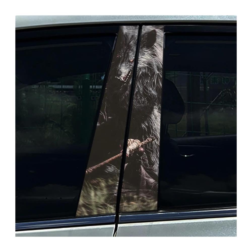 Body Parts 2PCS Car B-Pillar Stickers Beauty Tattoo Chinese Style Auto Center Column Waterproof Decal(E)