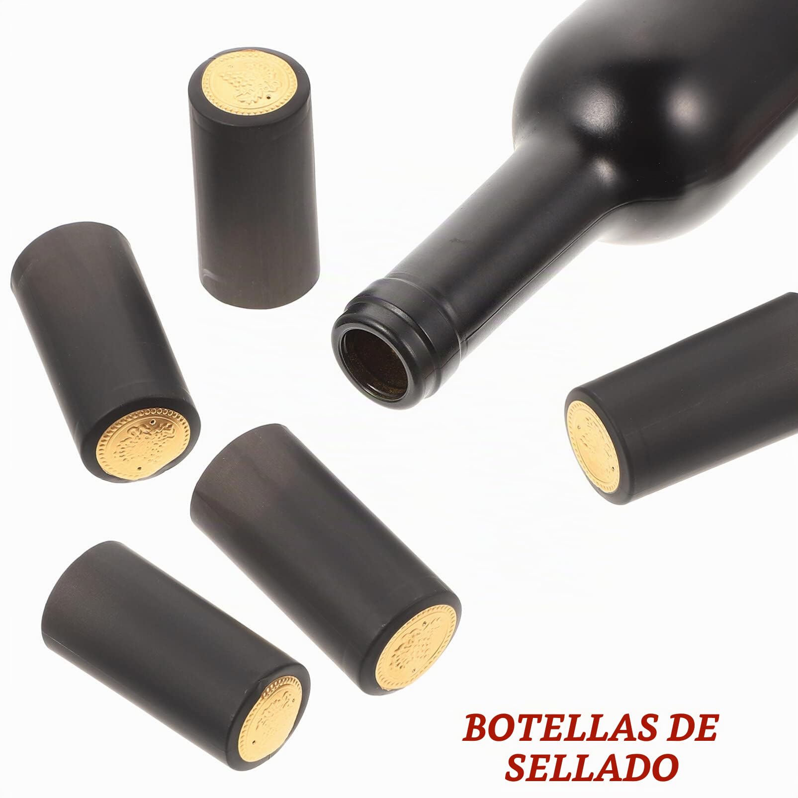 NUOBESTY Tapas De Botella De Vino Tinto 200 Piezas Fundas Termoretráctiles Pvc Para Sellado Seguro Accesorios De Bar Para Casa Oficina Bodega 2.36X1.22X1.22In