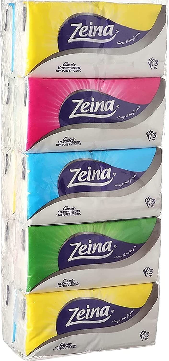 Zeina Pocket 10 Tissues Set Of 10 Packs - Assorted Colors