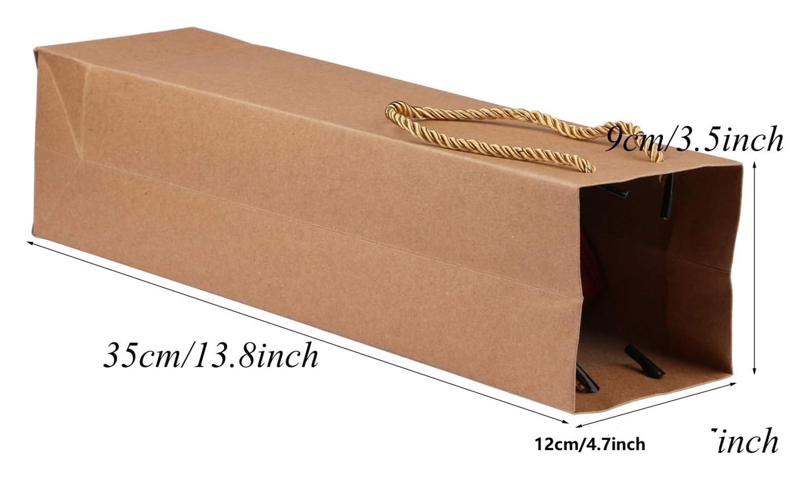 Lot de 15 sacs de vin avec poignée pour bouteilles de vin de 750 ml - Réutilisables pour fête de mariage, camel, One Size, Style unique