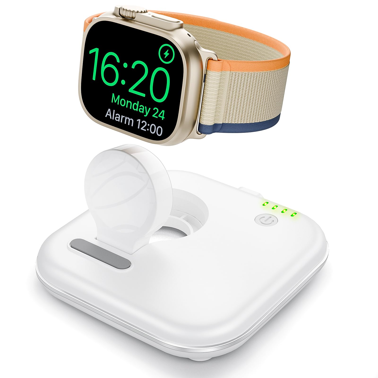Portable for Apple Watch Charger 2000mAh - Foldable Magnetic Power Bank for Series 2-10 SE Ultra1 2 Emergency