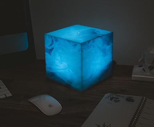 Miniatura 6 de Marvel Studios Tesseract Cube Infinity Stone - Réplica de luz LED de 6 pulgadas que cambia de color para mesa de noche