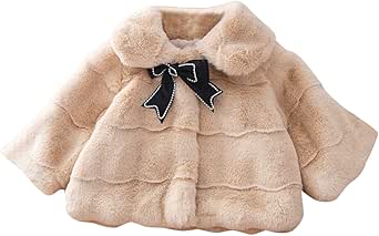 Girls Boys Faux F𝐮r Vest Coat Toddler Sleeveless Thicken Wool Warm Cool Windproof Winter Outerwear (Brown, 1-2 Years