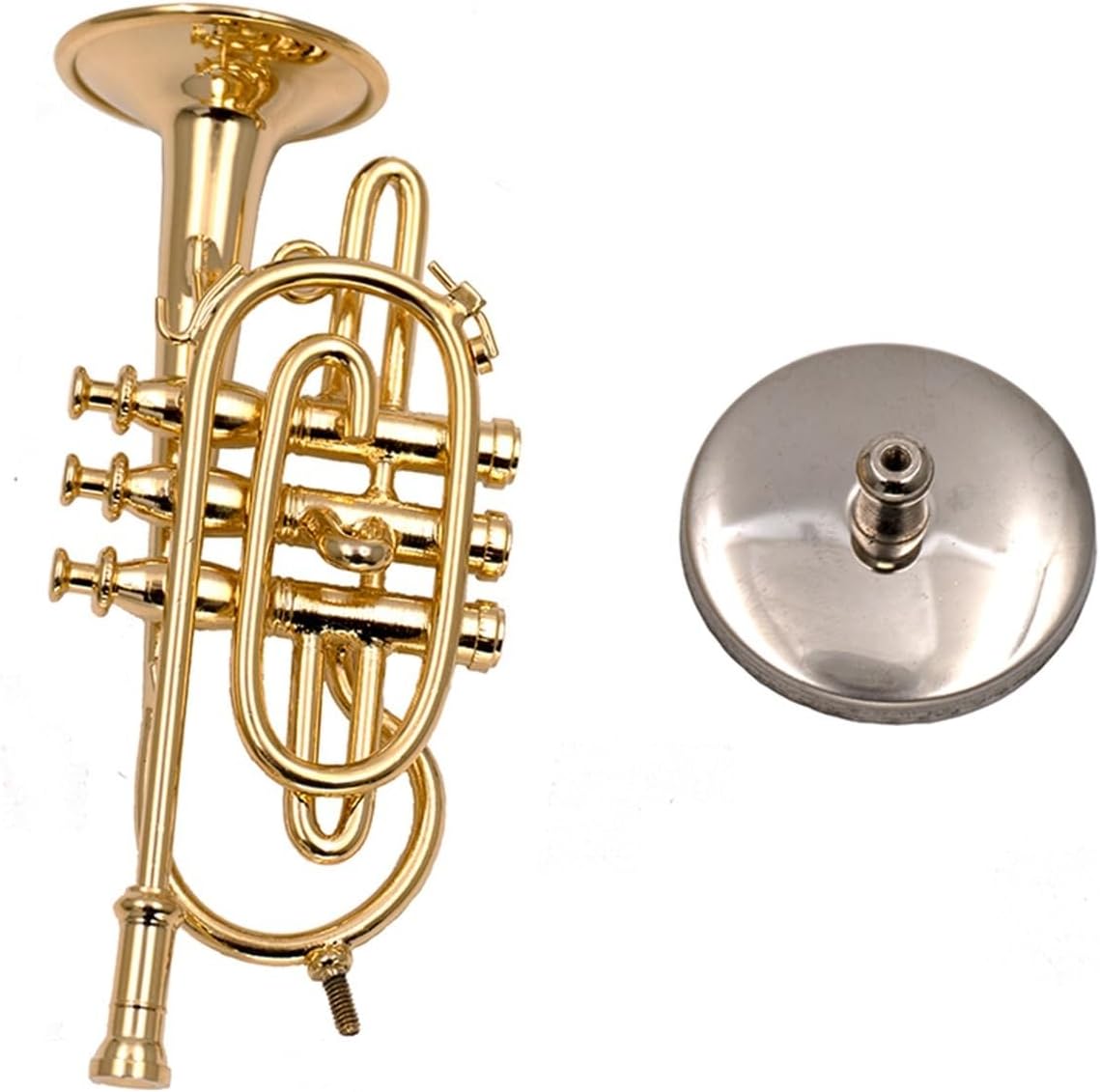 ミニチュア楽器モデル 8.5 センチメートルゴールデンミニチュア銅コルネットモデルミニ楽器装飾装飾品