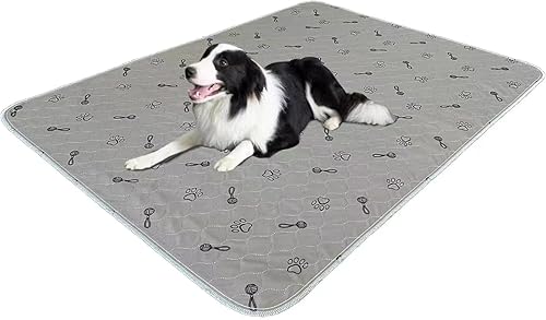 Miniatura 15 de Peepeego 2 almohadillas antideslizantes para orina de perros de 54 x 54 pulgadas, lavables, con absorción rápida, reutilizables, impermeables