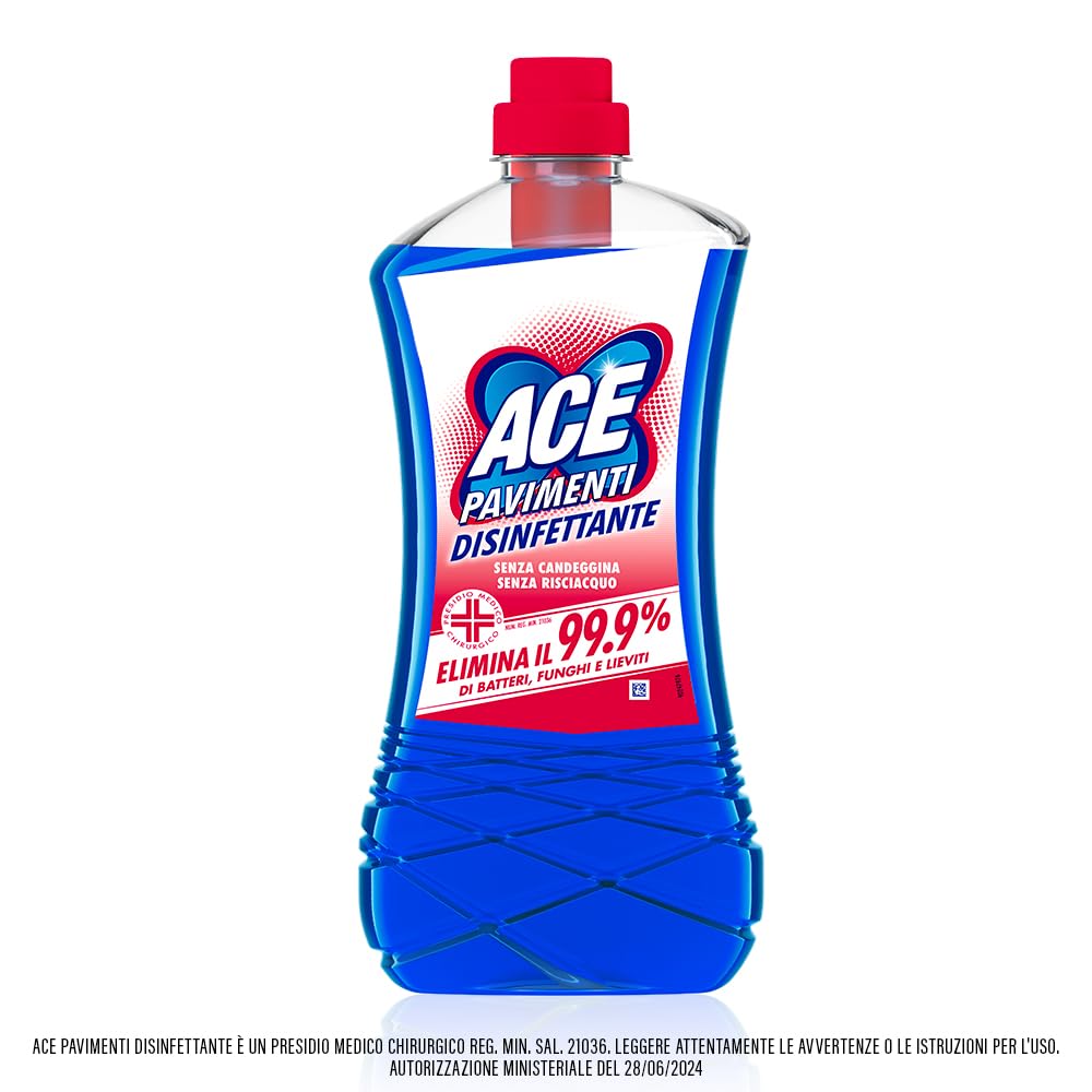 ACE Pavimenti Disinfettante, 8 Flaconi da 1 Litro