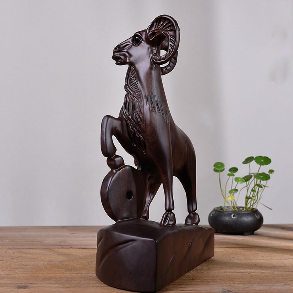 Amazon.co.jp: 卓上置物 木彫りの羊の飾り 羊 マホガニー 木彫り工芸品