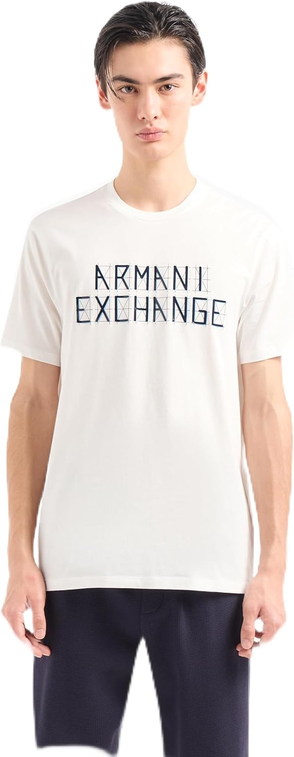 Armani Exchange Men's Regular Fit Cotton Jersey Armani Exchange Logo Lines Tee