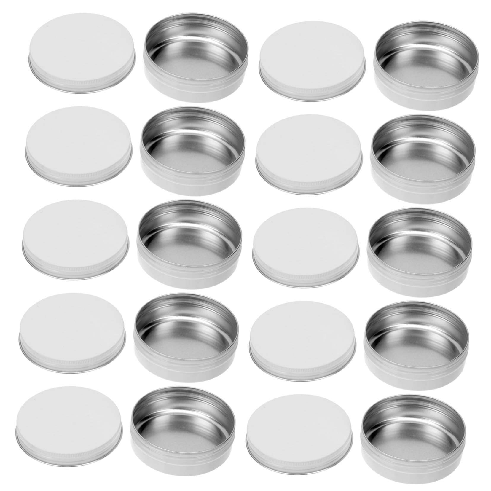 Anneome Barattoli in Alluminio con Coperchio a Vite Bianco da 100ml, 20 Pezzi Contenitori Ricaricabili Facili da Riempire per Maschere Viso e Burri Corpo