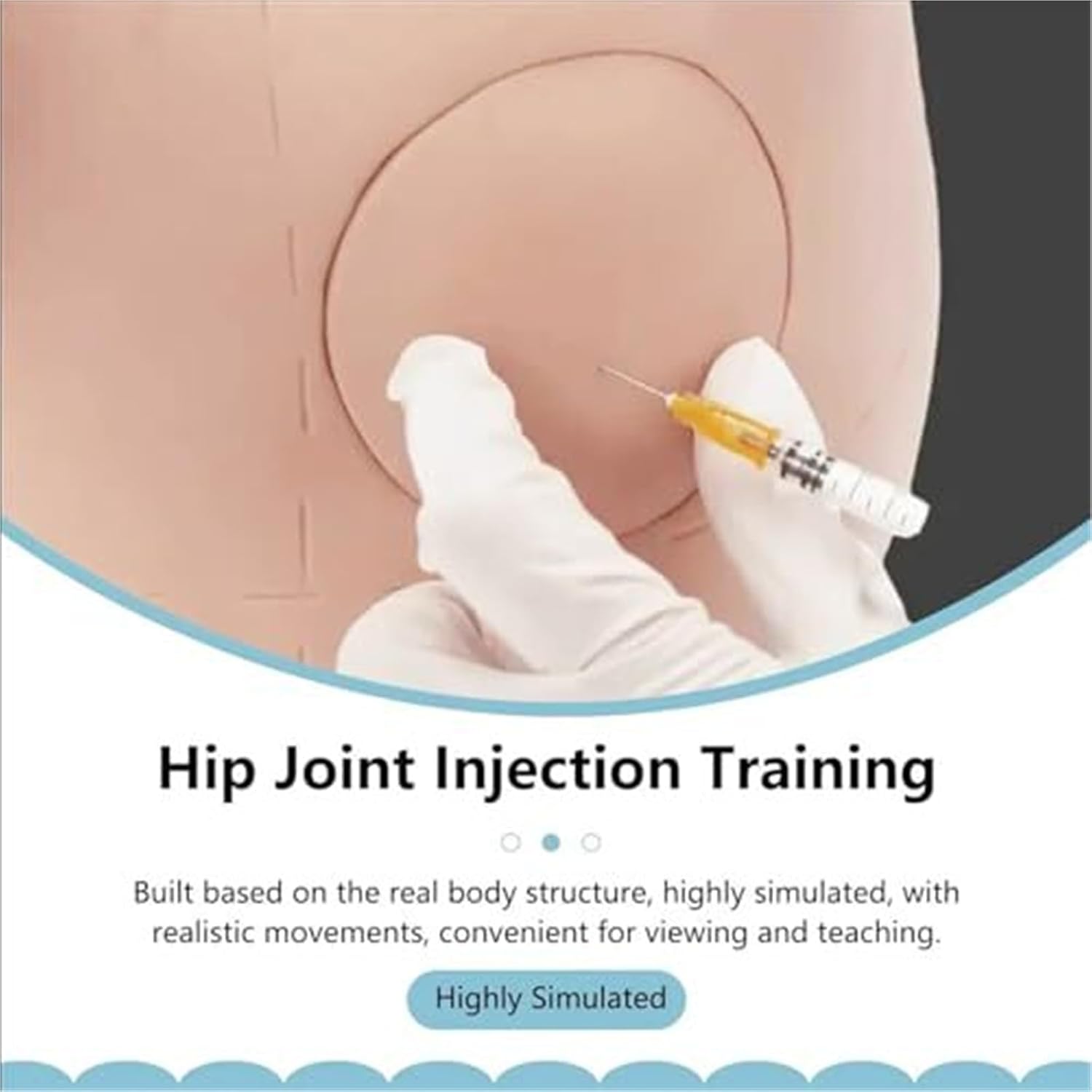 Human Buttock Muscle Injection, Silicone Reusable Human Skin Suture with Detachable Skin, Used for Nurse Practice