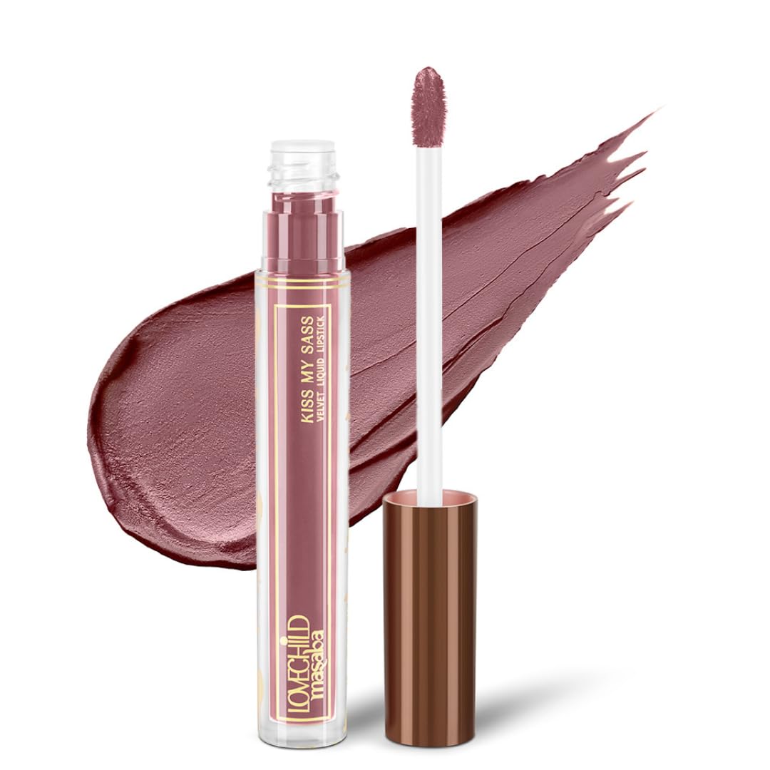 LoveChild Masaba Kiss My Sass Velvet Matte Lipstick (Mauve), Intense Color, Transfer-Proof, Hydrating with Hyaluronic Acid, Long-Lasting & Lightweight, Smooth Glide Formula, SIMP 3.5ml-image-18