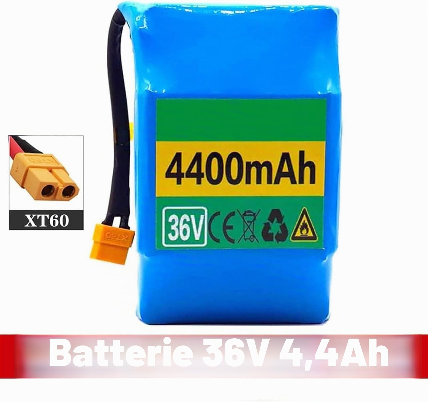 Batterie de vélo électrique 36 V 4400 mAh Hoverboard Batterie de remplacement Batterie Batterie rechargeable pour Hoverboard E-Scooter E-Bike Balanceboard Batterie