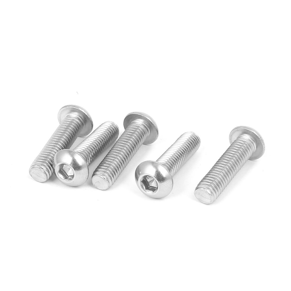 Vis M8x30mm 316 acier inoxydable à tête hexagonale et filetage creux par sourcing map x5