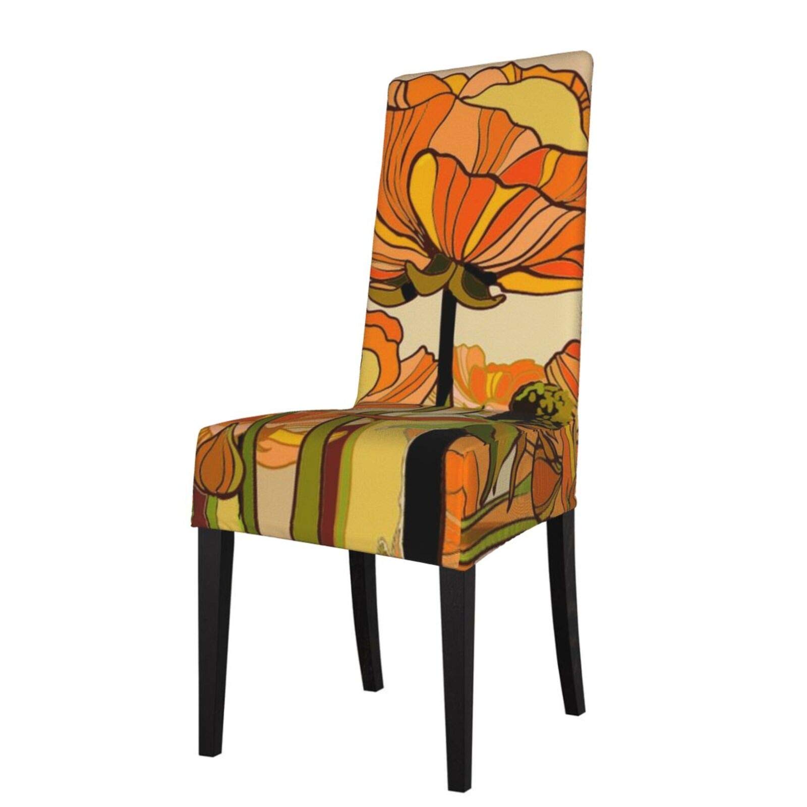 Dining Room Chair Slipcovers Orange California Poppies Dining Chair Covers Chair Slipcover Stretch Chair Covers for Dining Room