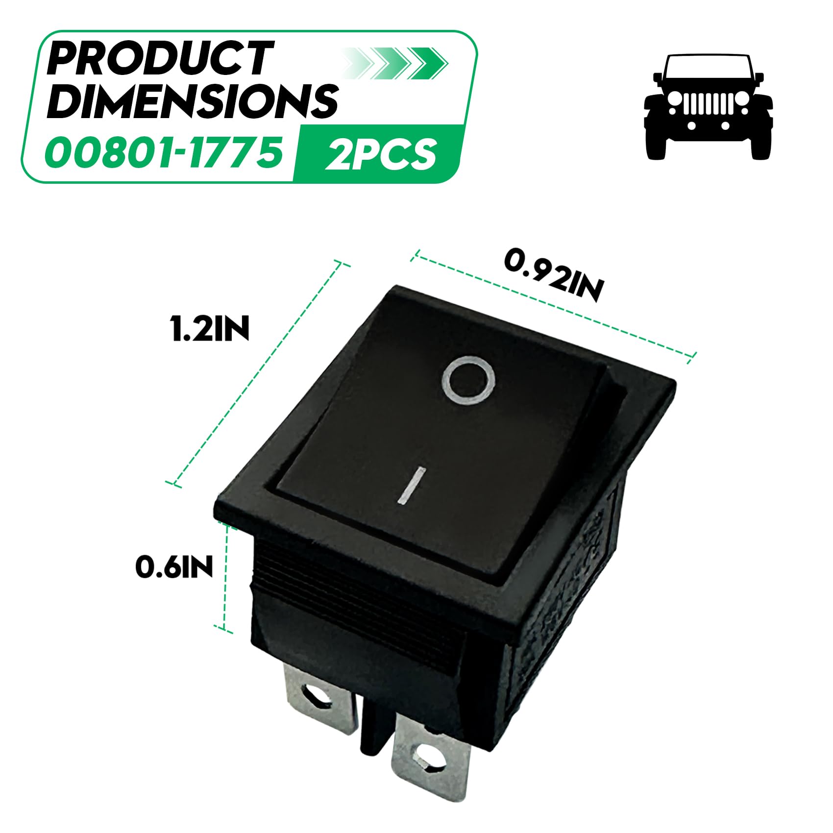 Amazon.com: 2 Pack 00801-1775 Shifter Rocker Switch for Power