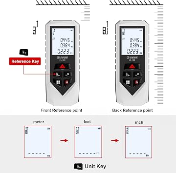 Laser Distance Measure Backlit LCD Measuring Tool 328FT